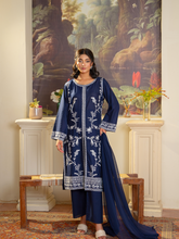 Elegant Navy Blue Embroidered Kurta with Dupatta - Stylish & Comfortable | Kahani 47 - Brands Kahani